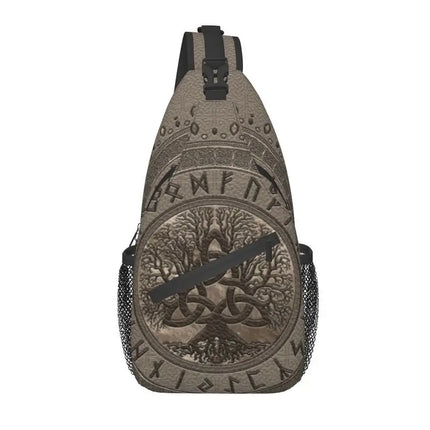 Crossbody Bag Tree of Life Vikings Brown Leather Sling Bags - Crossbody Bag - CPLIFE - Mad Fly Essentials