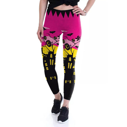 Gothic Women Bottoms Apparel Homewear Plus Activewear Halloween Skull 3D Fitness Leggings - Mad Fly Essentials