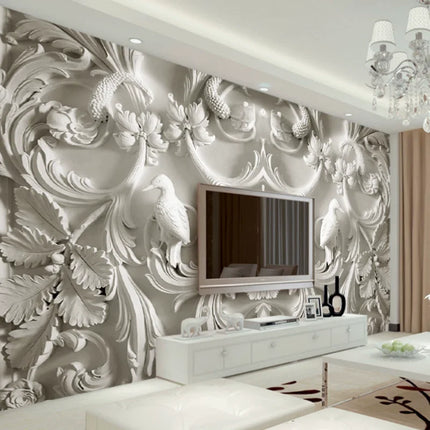 Wallpaper Custom Relief 3D Peacock Beauty Mural Wallpaper - Wallpaper - Jiadou-Melin - Mad Fly Essentials
