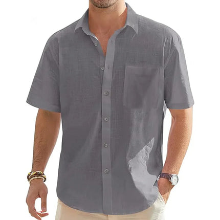 Business Casual Shirt Men Linen Vacation Summer Tops - Business Casual Shirt - Idealism - Mad Fly Essentials