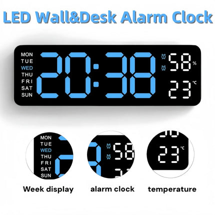 Alarm Clock 9 Inch Digital LED USB Wall Clock - Alarm Clock - The Vinyl Clock - Mad Fly Essentials