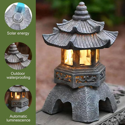 Garden Decor Solar Zen Lights Outdoor LED Pagoda - Garden Decor - Garden Pros - Mad Fly Essentials