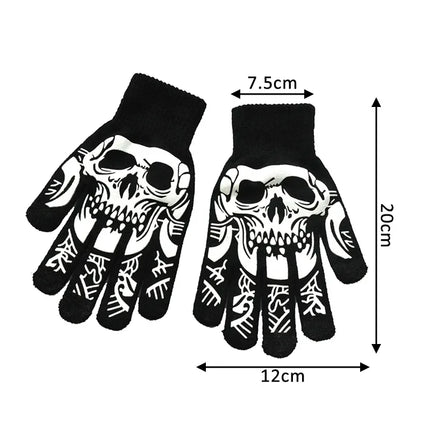 Men Accessories Knitted Luminous Skeleton Gloves - Men Accessories - Harleen Quinzel - Mad Fly Essentials