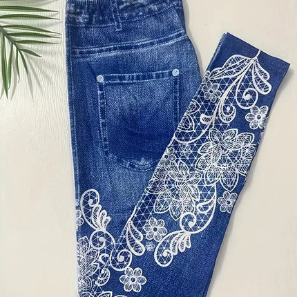 Leggings Women Denim Pocket Slim Fit Pants - Leggings - Miss Molly - Mad Fly Essentials