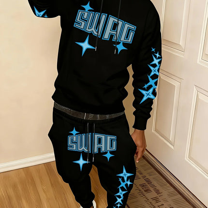 Tracksuit Men Swag Hooded Sweatshirt Retro Coords Set - Tracksuit - Samlona - Mad Fly Essentials