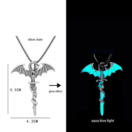 Necklace Luminous Kids Gothic Dragon Neck Cord Party Pendant Boy New - Losstower - Necklace - Mad Fly Essentials