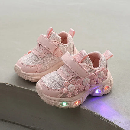 Kids LED Shoes Flower Decor Light Sneakers - Kids LED Shoes - Bidijones - Mad Fly Essentials