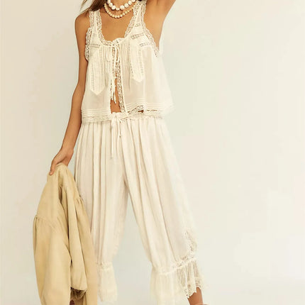 Business Attire Women Boho Tie Lace 2pc Outfit - Business Attire - Boho Queens - Mad Fly Essentials