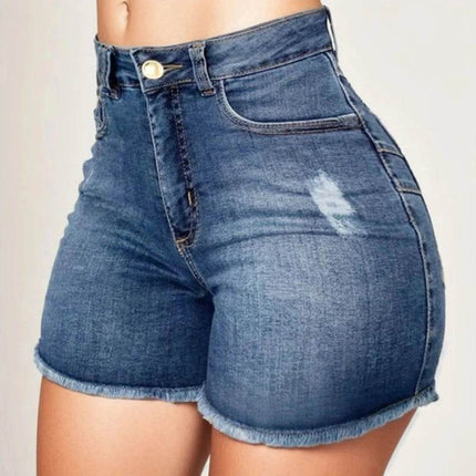 Women Slim High Waist Jean Shorts - Mad Fly Essentials