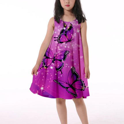 Party Dress Girls 3D Graphic Sleeveless Butterfly Dress - Party Dress - Abreeze - Mad Fly Essentials