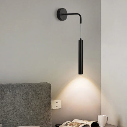 LED Wall Sconce Black Cylindrical Iron Wall Lamp - LED Wall Sconce - Khelse - Mad Fly Essentials