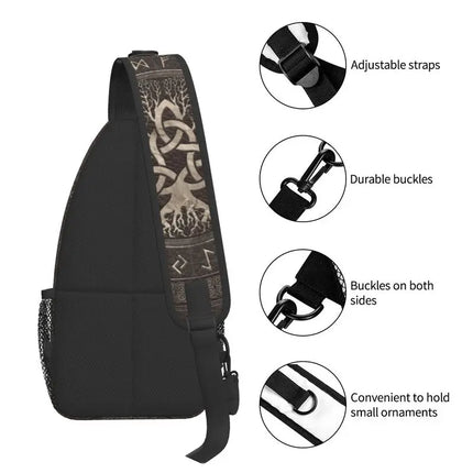 Crossbody Bag Tree of Life Vikings Brown Leather Sling Bags - Crossbody Bag - CPLIFE - Mad Fly Essentials