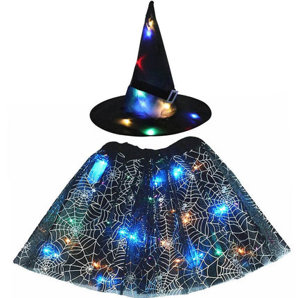 Halloween Adult Kids LED Witch Hat Spider Costume Dress - Mad Fly Essentials