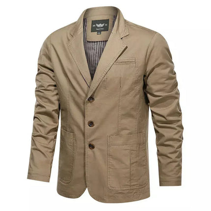Men Retro Solid Color-Suit Business Jacket