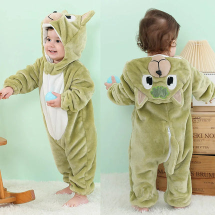 Pajama Set Baby Girl Dinosaur Costume Flannel Outfit - Pajama Set - Miniso - Mad Fly Essentials