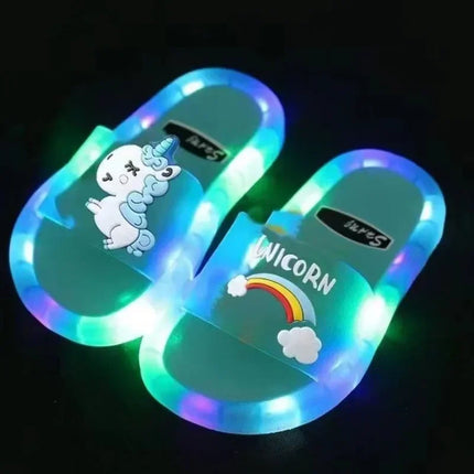 Kids Footwear Girl LED Unicorn Funny Slippers - Kids Footwear - Capsella Kids - Mad Fly Essentials