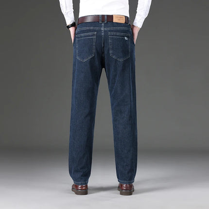 Jeans Men Blue-Grey Classic Denim Pants - Jeans - Brother Wang - Mad Fly Essentials