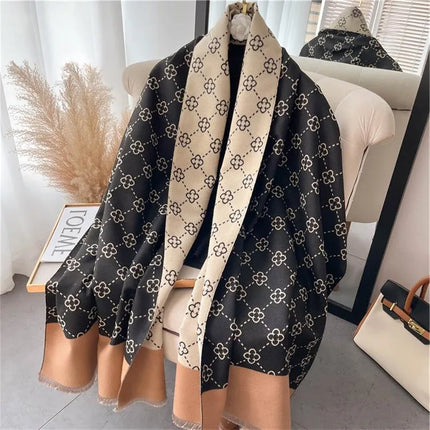 Business Attire Women Double-Sided Cashmere Pink Scarf Shawl - Business Attire - Senaifei - Mad Fly Essentials