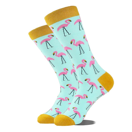Women Fashion Animal Flamingo Long Socks