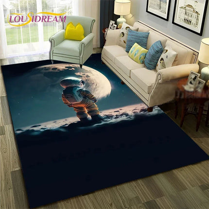 Area Rug Universe Space Galaxy Planet 3D Rug - Area Rug - Essential Rugs - Mad Fly Essentials