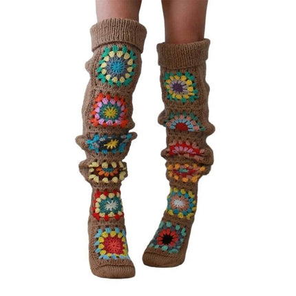 Women Vintage Crochet Thigh High Knee Socks - Mad Fly Essentials