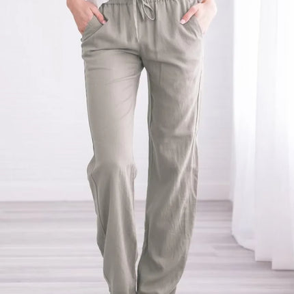 Pants Women Drawstring Casual Wide Leg Pants - Pants - Adyce - Mad Fly Essentials