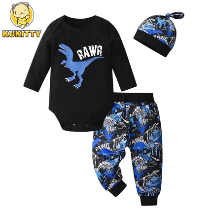 Baby Boy Dinosaur Romper Clothes Outfit Set - Mad Fly Essentials