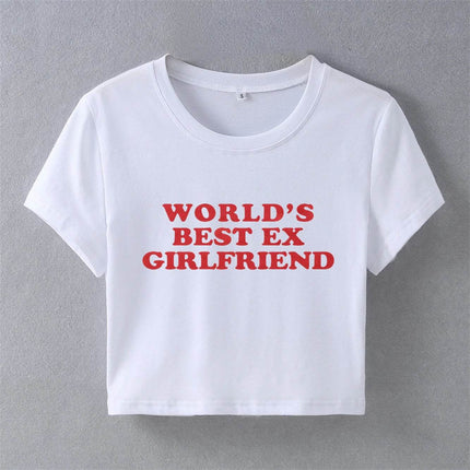 Chaunuer Women Fashion Worlds Best Ex Girlfriend Crop Top - Mad Fly Essentials