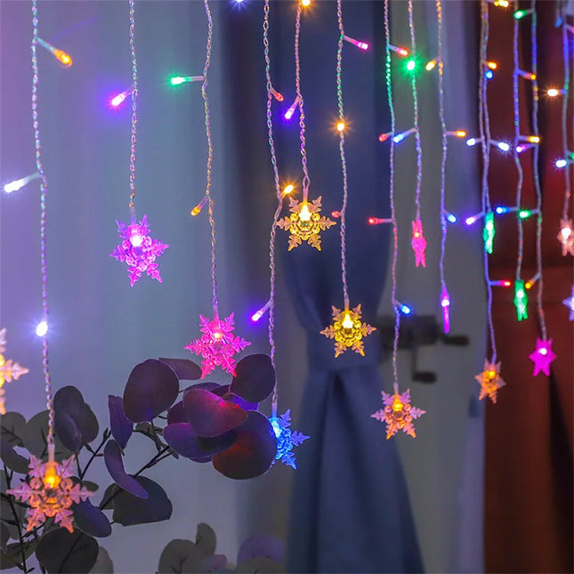 Christmas Decor Snowflake Window Curtain LED String Lights - Christmas Decor - ECCJ - Mad Fly Essentials