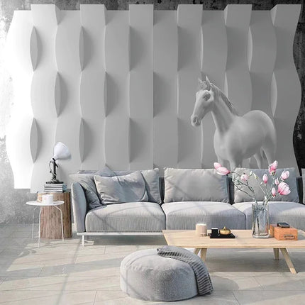 Custom 3D Horse Animal Geometric Wallpaper