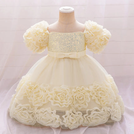 Party Dress Baby Girl Flower Baptism Tutu Birthday Dress - Party Dress - Emmababy - Mad Fly Essentials