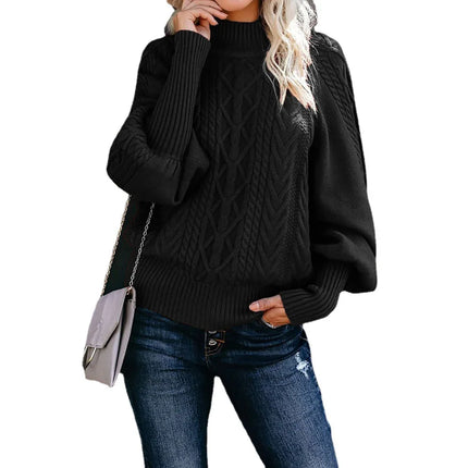 Women Turtleneck White Sweater Pullover