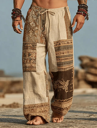 Harem Pants Men Tribal Print 3D Pants - Harem Pants - Seabreeze - Mad Fly Essentials