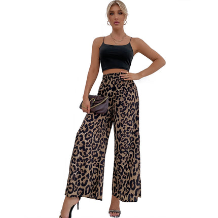 Harem Pants Women Elastic Waist Wide Leopard Capris Pants - Harem Pants - Sfit - Mad Fly Essentials