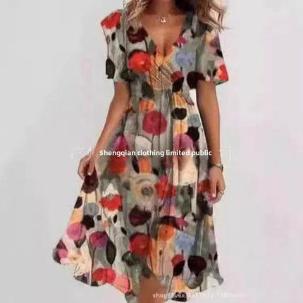 Women Plus Floral Business Lady Maxi Dress - Mad Fly Essentials