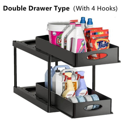 2 Tier Under Sink Organizer Kitchen Cabinet - Mad Fly Essentials