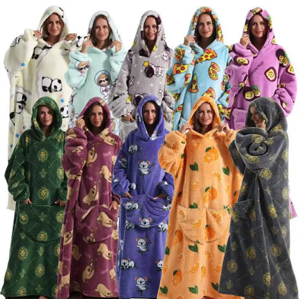 Hoodies Women Family Matching XL Lion Plush Blanket Hoodies - Animal Game - Mad Fly Essentials