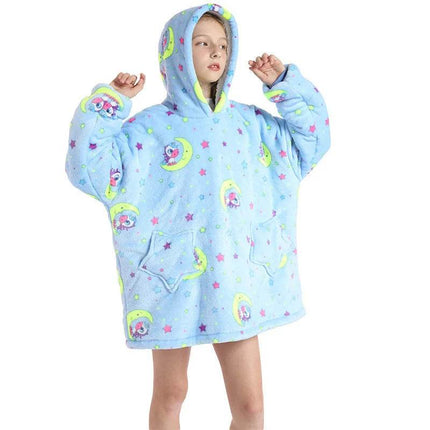 Kids Girl Unicorn Animal Sherpa Hoodies Blankets - Mad Fly Essentials