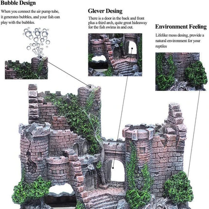 Fish Tank Decor Ancient City Ruins Landscape - Fish Tank Decor - Aquarius - Mad Fly Essentials