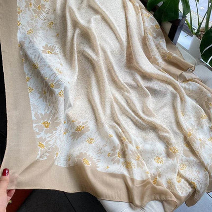 Women Spanish Silk Pashmina Floral Square Shawls - Mad Fly Essentials