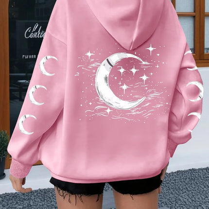 Hoodies Women Moon Winter Y2K Gothic Pullover - Hoodies - xwomenday - Mad Fly Essentials