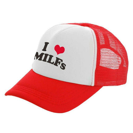 Men Funny I Love MILFS Trucker Caps
