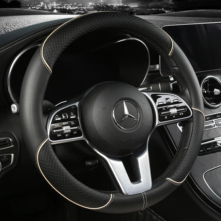 Auto Full Leather Stitching Steering Wheel Cover