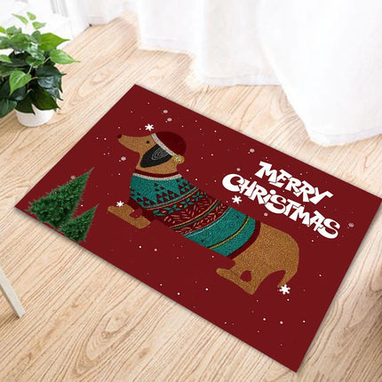 Dachshund Doormats Christmas Pet Floor Welcome Mat