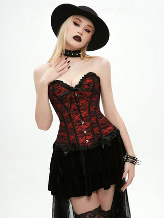 Women Gothic Corset Strap Lace Hosiery Halloween Costume - Mad Fly Essentials