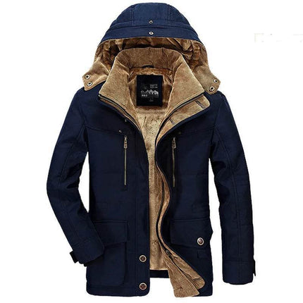 Men Long Winter Down Cargo Hooded Jackets - Mad Fly Essentials
