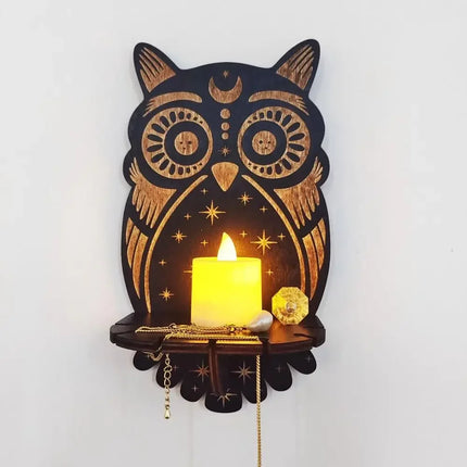 Home Essentials Crystal OWL Animal Wooden Shelf Decor - Home Essentials - Nordic Creations - Mad Fly Essentials