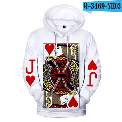 Hoodies KING QUEEN Jacket Matching Couple Poker 3D Pullover
