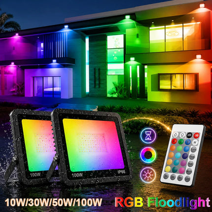 LED Party Light RGB 10-100W Waterproof Floodlight - LED Party Light - Dselchun - Mad Fly Essentials