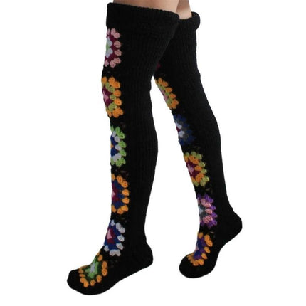 Women Vintage Crochet Thigh High Knee Socks - Mad Fly Essentials
